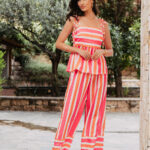 Σετ μπλούζα - παντελόνι πορτοκαλί