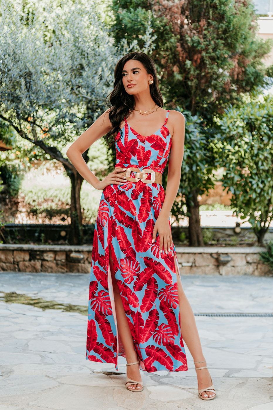Φόρεμα maxi κόκκινο