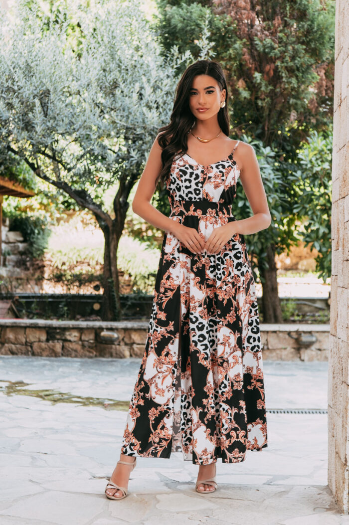Φόρεμα maxi ασπρόμαυρο - Image 3