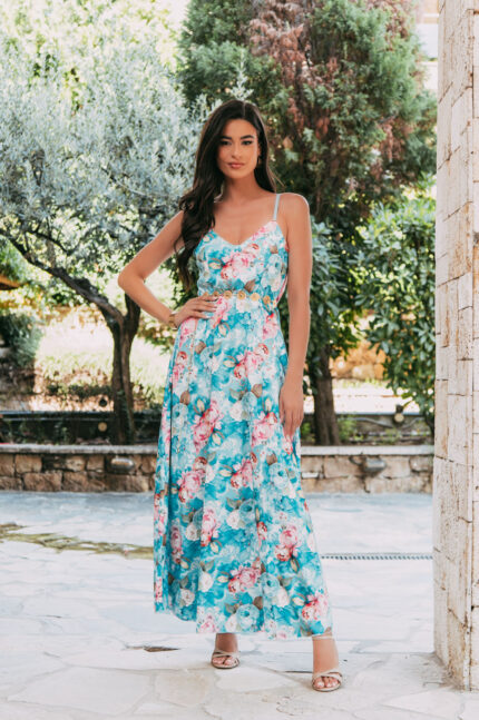 Φόρεμα maxi γαλάζιο