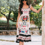 Φόρεμα midi εκρού