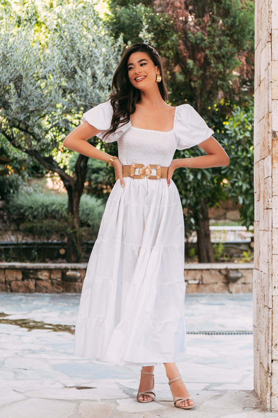 Φόρεμα maxi άσπρο