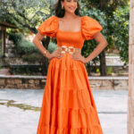 Φόρεμα maxi πορτοκαλί