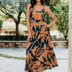 Φόρεμα maxi καφέ