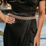 Ζώνη χρυσή αλυσίδα με κλιπς