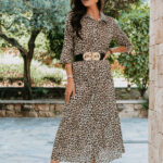 Φόρεμα maxi λεοπάρ με ζώνη