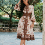 Φόρεμα maxi καφέ