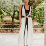 Φόρεμα maxi μαυρόασπρο με μοτίβο