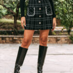 Φούστα mini μαύρη με μοτίβο