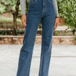 Παντελόνι τζιν μπλε με άσπρο στρας