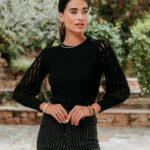 Μπλούζα πλεκτή μαύρη