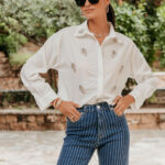 Πουκάμισο άσπρο με χάντρες