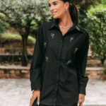 Πουκάμισο μαύρο με χάντρες