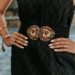 Ζώνη λεοπάρ ελαστική με χρυσή τόκα