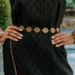 Ζώνη χρυσή αλυσίδα λουλούδι