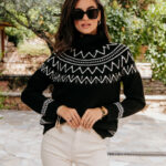 Μπλούζα με ζιβάγκο μάλλινη μαύρη