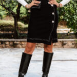 Φούστα midi πλεκτή μαύρη