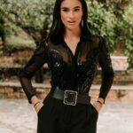 Κορμάκι διαφάνεια με παγιέτες και χάντρες