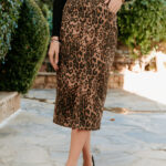 Φούστα midi leopard τζιν