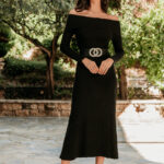 Φόρεμα maxi πλεκτό μαύρο