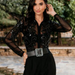 Κορμάκι διαφάνεια με παγιέτες και χάντρες