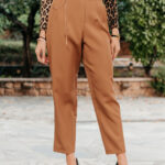 Παντελόνι γραφείου υφασμάτινο καφέ