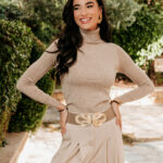 Μπλούζα πλεκτή με ζιβάγκο καφέ