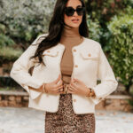 Σακάκι βελουτέ με αλυσίδα εκρού