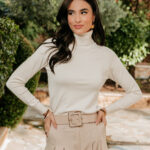 Μπλούζα πλεκτή με ζιβάγκο εκρού