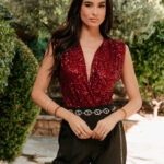 Κορμάκι με παγιέτα κόκκινο