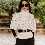 Μπλούζα πλεκτή με κουμπιά εκρού