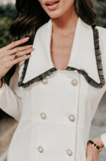 Φόρεμα maxi με μεγάλο γιακά άσπρο - Image 8