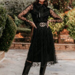 Φόρεμα midi με τούλι μαύρο