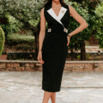 Φόρεμα midi μαύρο τύπου Chanel