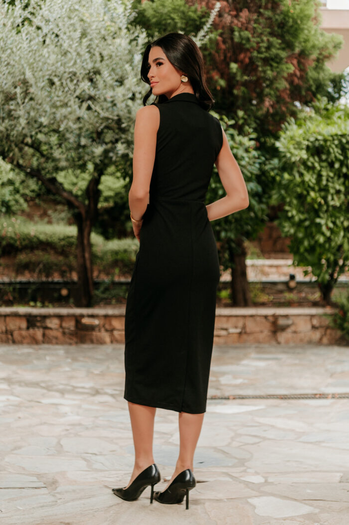 Φόρεμα midi μαύρο τύπου Chanel - Image 6