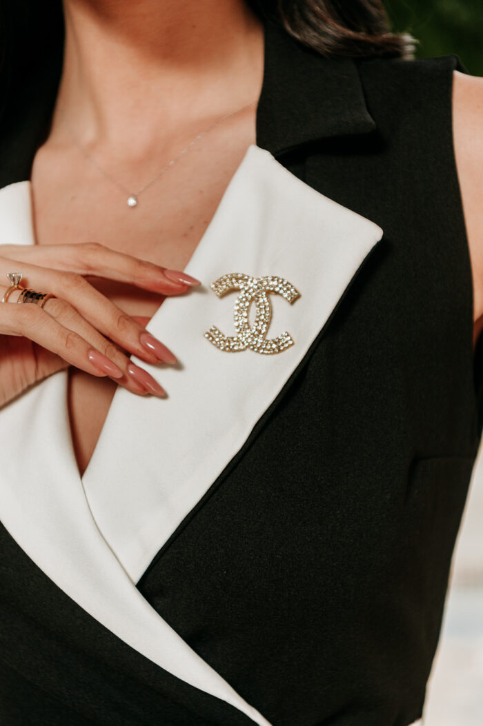 Φόρεμα midi μαύρο τύπου Chanel - Image 7
