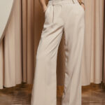 Παντελόνα μπεζ σε wide leg γραμμή