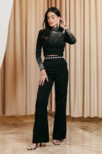 Μπλούζα crop top με πέτρες στρας - Image 7