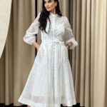 Φόρεμα maxi με στρας άσπρο