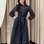 Φόρεμα maxi με στρας μαύρο