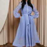 Φόρεμα maxi με στρας γαλάζιο