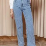 Παντελόνι τζιν με μπλε στρας