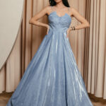 Φόρεμα maxi lurex γαλάζιο