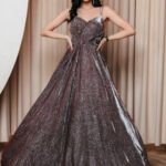 Φόρεμα maxi lurex μπορντό