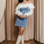 Φόρεμα mini off shoulder τζιν