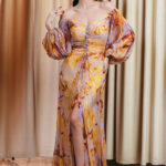 Φόρεμα maxi με πέτρες στρας εμπριμέ