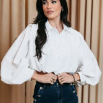 Πουκάμισο crop top balloon άσπρο