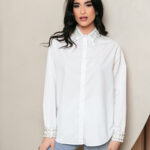 Πουκάμισο άσπρο με στρας και πέρλες