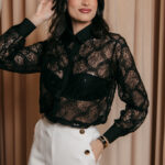 Πουκάμισο σιθρού με παγιέτα μαύρο