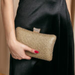 Tσάντα στρας clutch gold